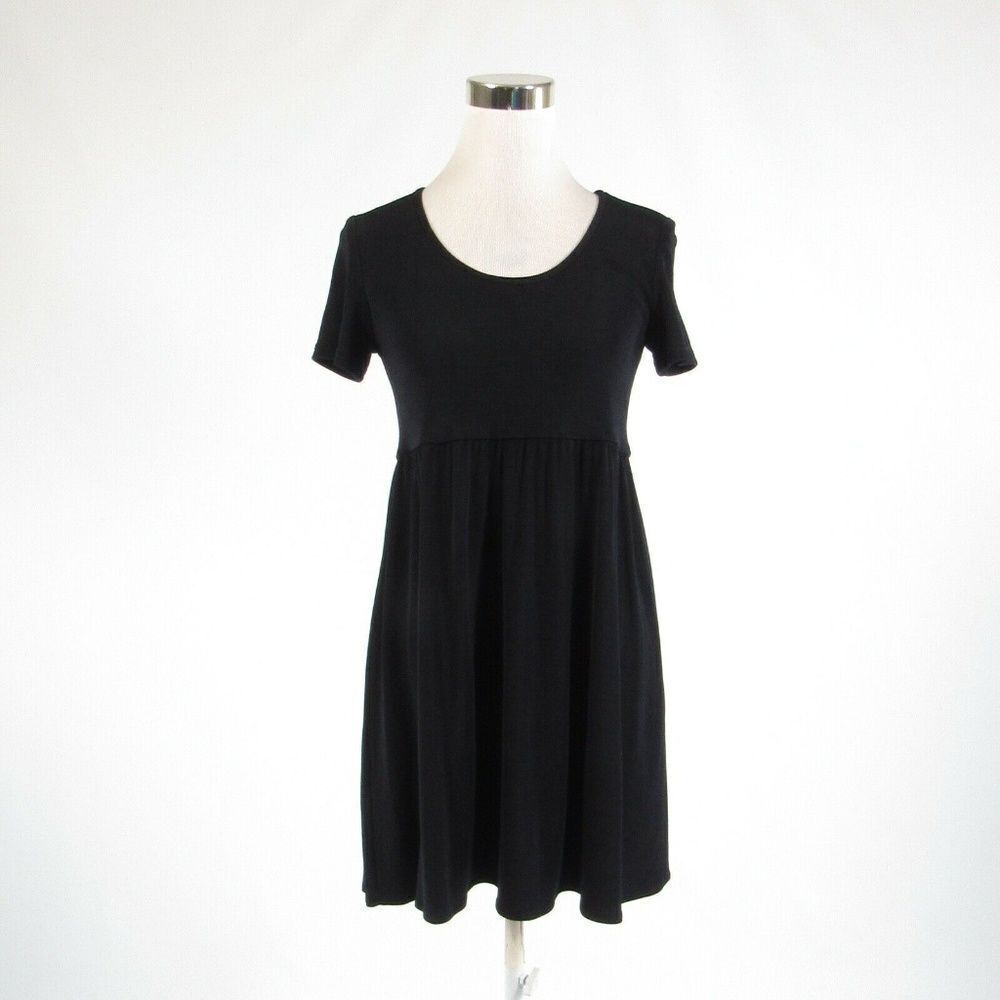 Black DANIEL & REBECCA stretch A-line dress 6